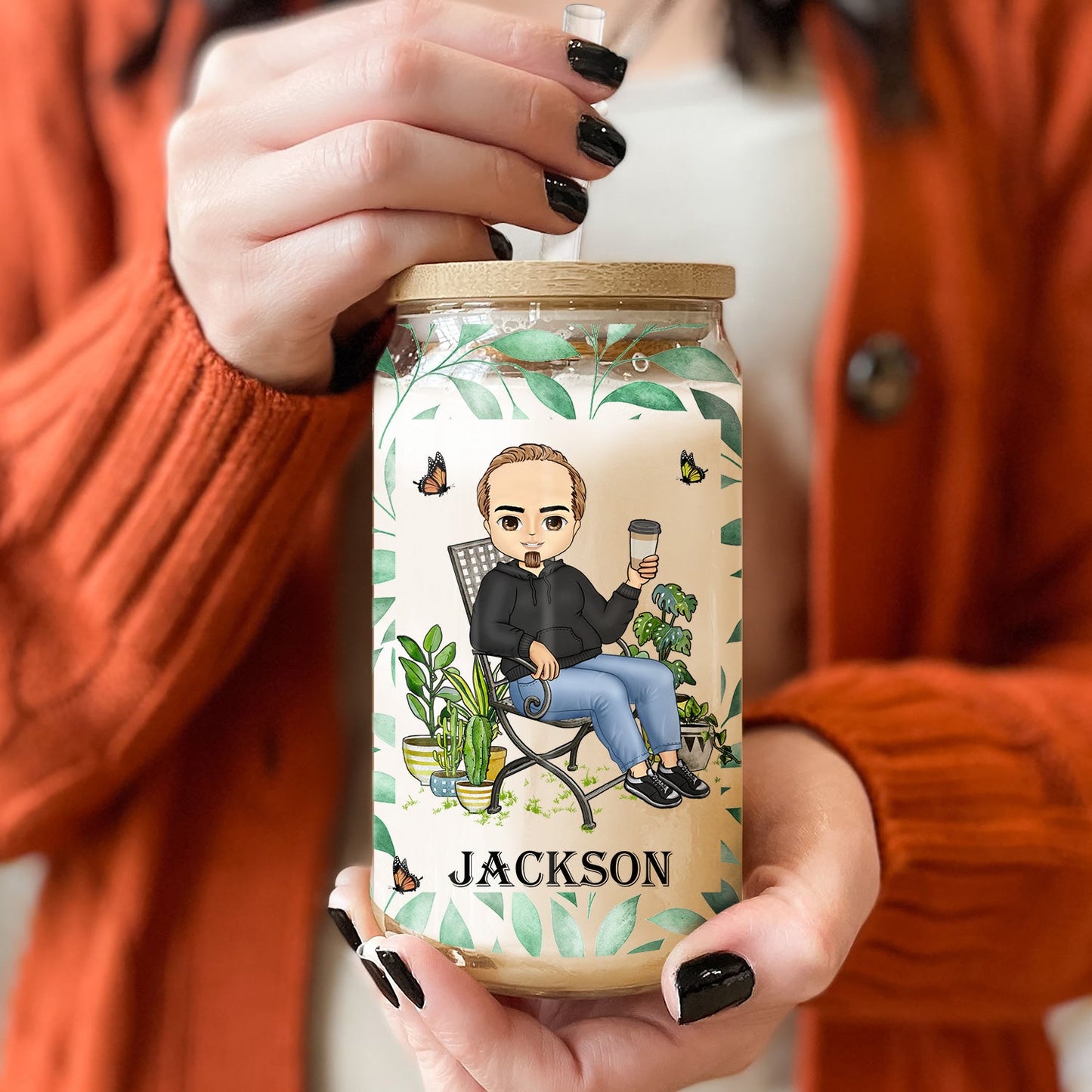 And Into The Garden I Go - Gift For Women, Garden Lovers - Personalized Clear Glass Can