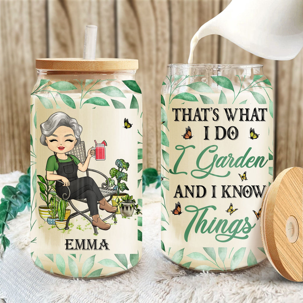 And Into The Garden I Go - Gift For Women, Garden Lovers - Personalized Clear Glass Can