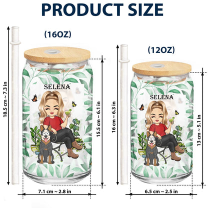 Once Upon A Time There Was A Girl Who Really Loved Dogs & Gardening - Gift For Garden, Dog Lovers - Personalized Clear Glass Can