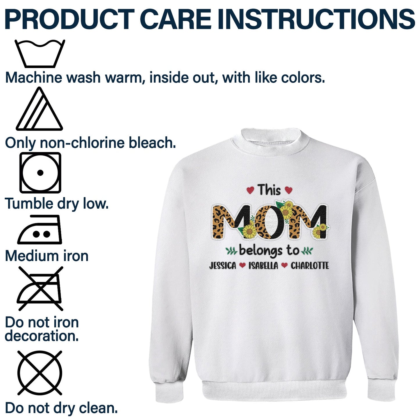 Leopard Title - Birthday, Loving Gift For Nana, Grandma, Mom, Mum, Mother - Personalized Embroidered Sweatshirt