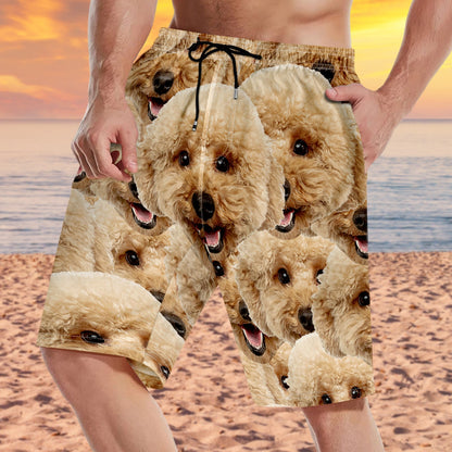 Custom Photo Funny Family Pet Face Pattern - Gift For Men, Dog And Cat Lovers, Family - Personalized Unisex Beach Shorts