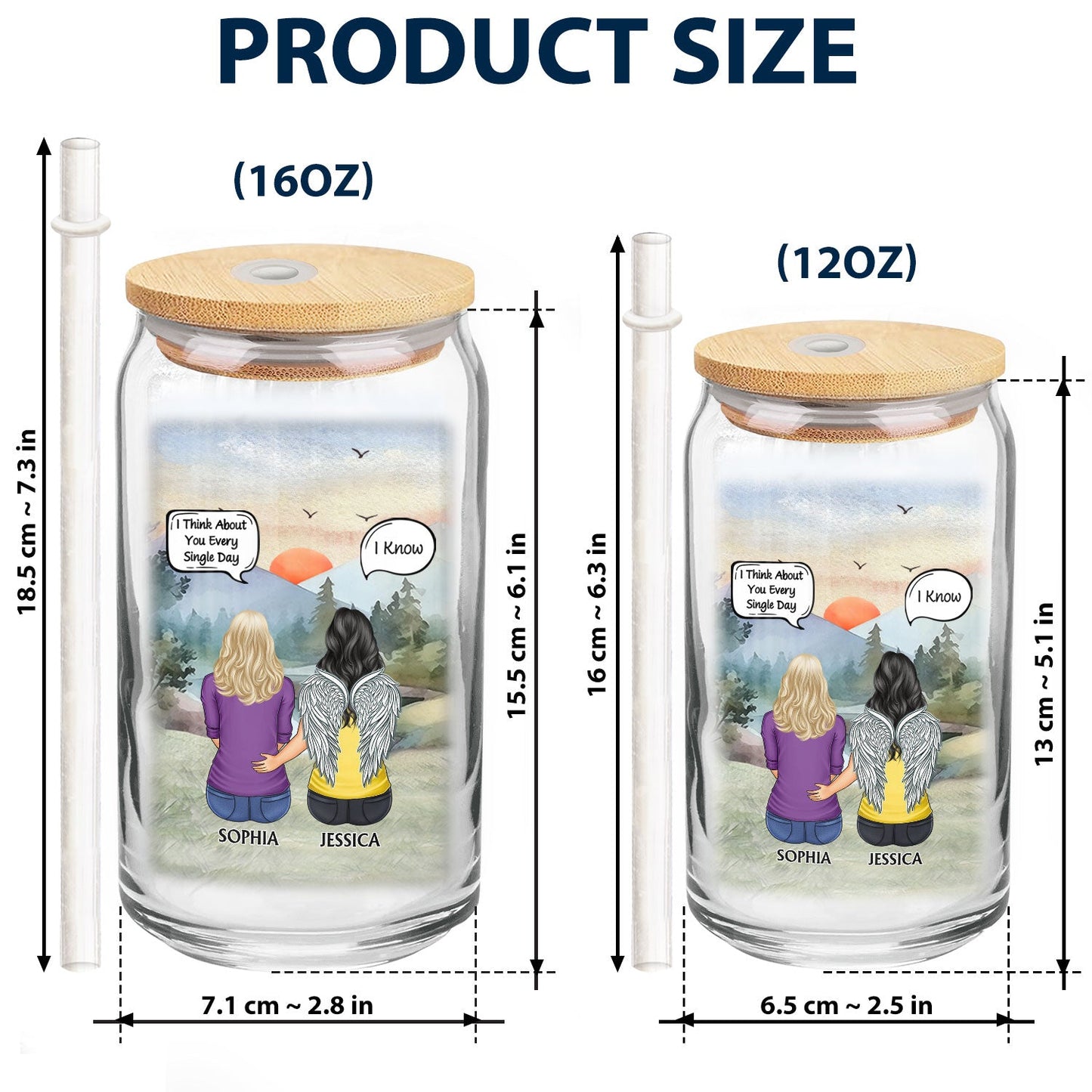 I Miss You I Know - Memorial Gift For Family, Friends, Siblings - Personalized Clear Glass Can