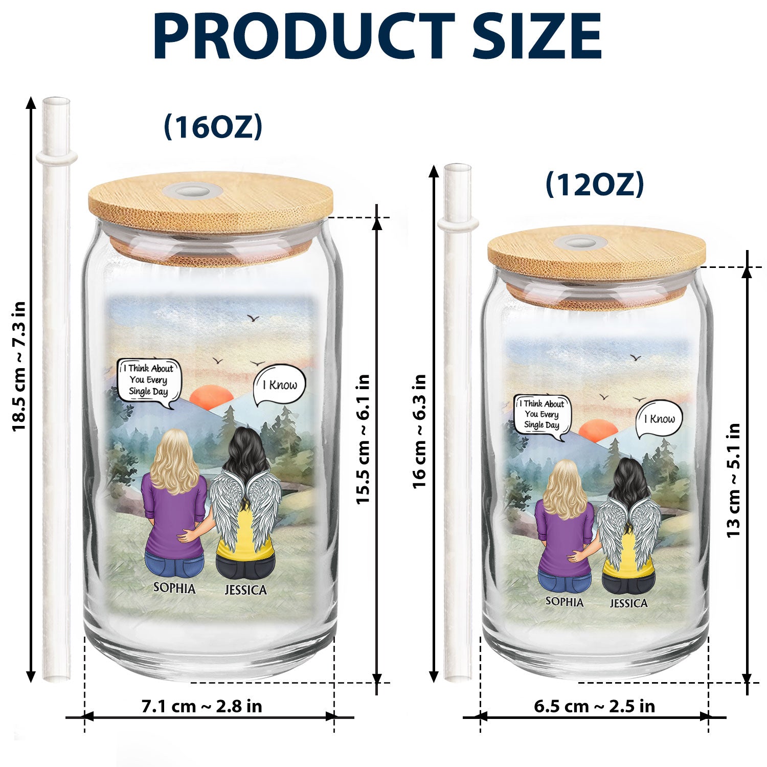 I Miss You I Know - Memorial Gift For Family, Friends, Siblings - Personalized Clear Glass Can