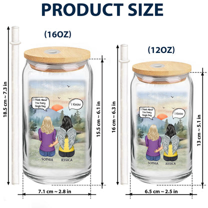 I Miss You I Know - Memorial Gift For Family, Friends, Siblings - Personalized Clear Glass Can