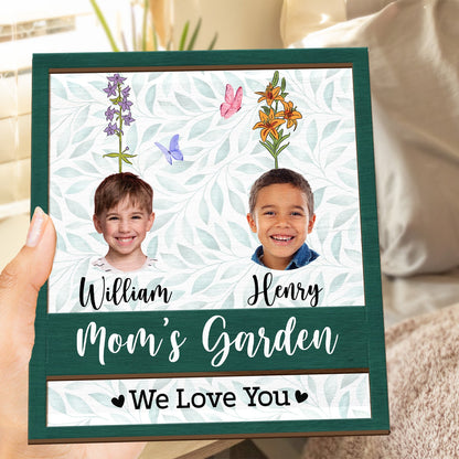 Custom Photo Nana's Garden - Gift For Mothers, Grandmas - Personalized 2-Layered Wooden Plaque With Stand