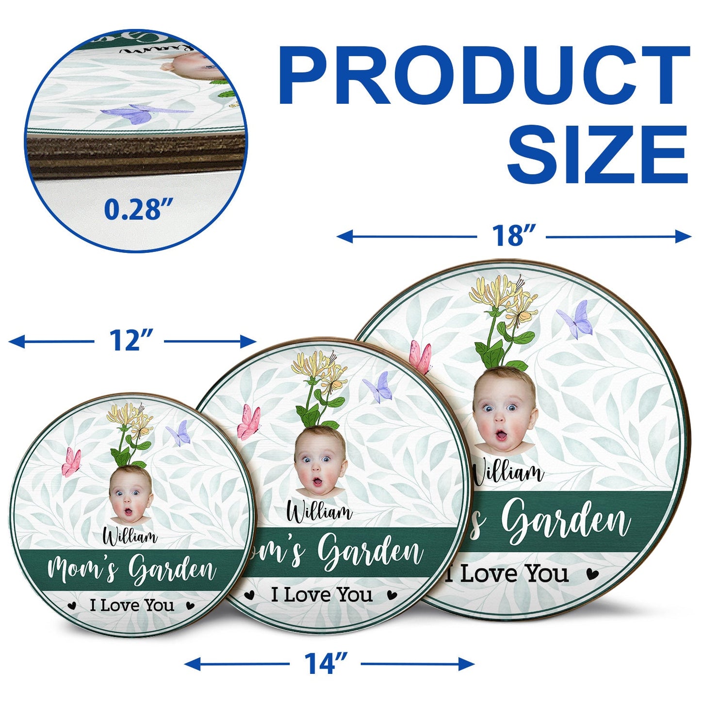 Custom Photo Nana's Garden - Gift For Mothers, Grandmas - Personalized Wood Circle Sign