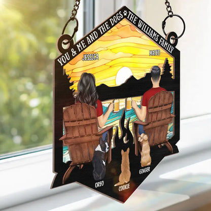 You & Me And The Dogs The Smiths - Personalized Window Hanging Suncatcher Ornament