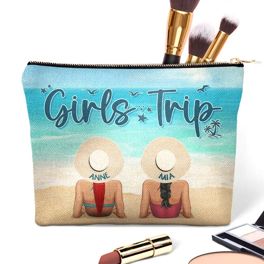 Girls Trip Beaches Booze Besties - Personalized Cosmetic Bag