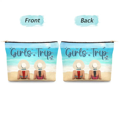 Girls Trip Beaches Booze Besties - Personalized Cosmetic Bag