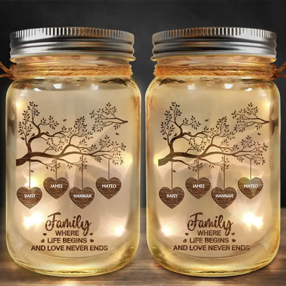 Grandchildren The Greatest Blessing - Personalized Mason Jar Light