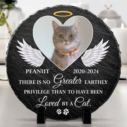 Custom Photo There Is No Earthly Privilege - Personalized Circle Memorial Garden Stone