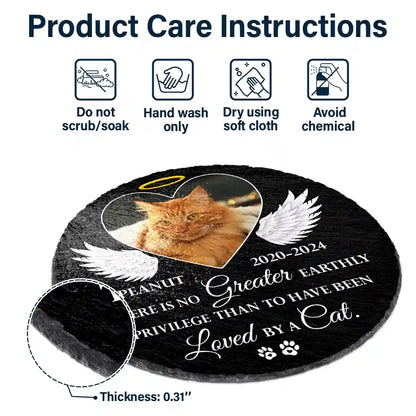 Custom Photo There Is No Earthly Privilege - Personalized Circle Memorial Garden Stone