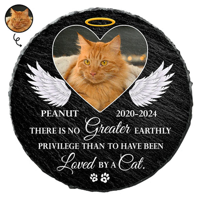Custom Photo There Is No Earthly Privilege - Personalized Circle Memorial Garden Stone