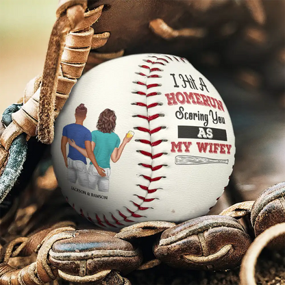 I Hit A Homerun Scoring You As My Hubby Couple - Personalized Baseball, Softball