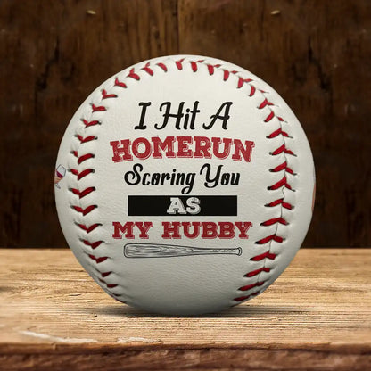 I Hit A Homerun Scoring You As My Hubby Couple - Personalized Baseball, Softball
