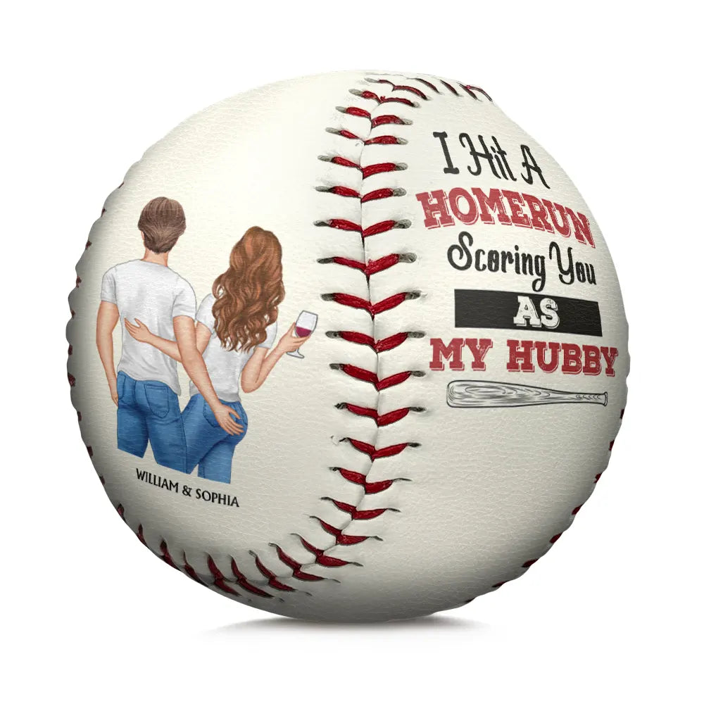 I Hit A Homerun Scoring You As My Hubby Couple - Personalized Baseball, Softball