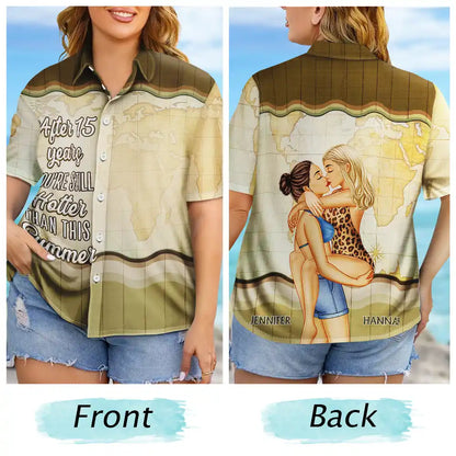 Couple Kissing After Years Hotter Than This Summer - Personalized Hawaiian Shirt