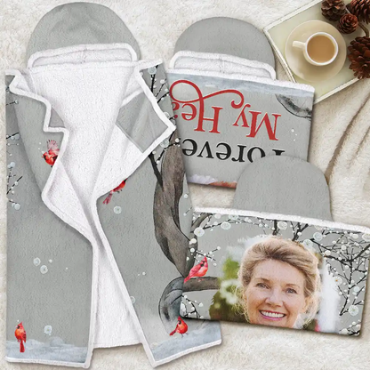 Custom Photo When You Miss Me Memorial - Personalized Wearable Hooded Blanket