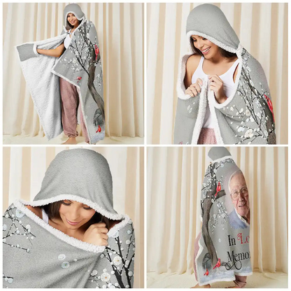 Custom Photo When You Miss Me Memorial - Personalized Wearable Hooded Blanket