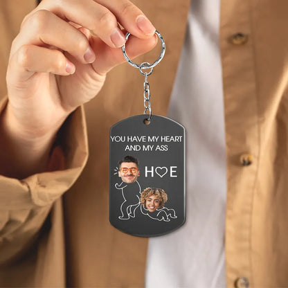 Custom Photo You Have My Heart Couples - Personalized Aluminum Keychain