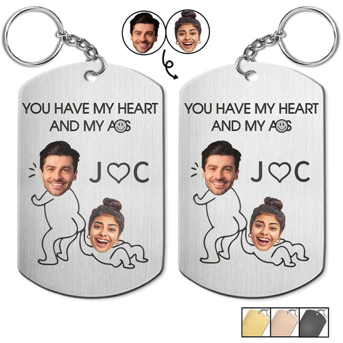 Custom Photo You Have My Heart Couples - Personalized Aluminum Keychain