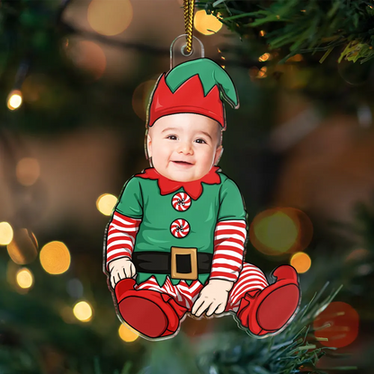 Custom Photo Baby Christmas Costumes - Personalized Cutout Acrylic Ornament