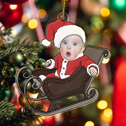 Custom Photo Baby Christmas Costumes - Personalized Cutout Acrylic Ornament