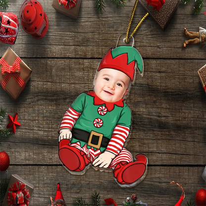 Custom Photo Baby Christmas Costumes - Personalized Cutout Acrylic Ornament