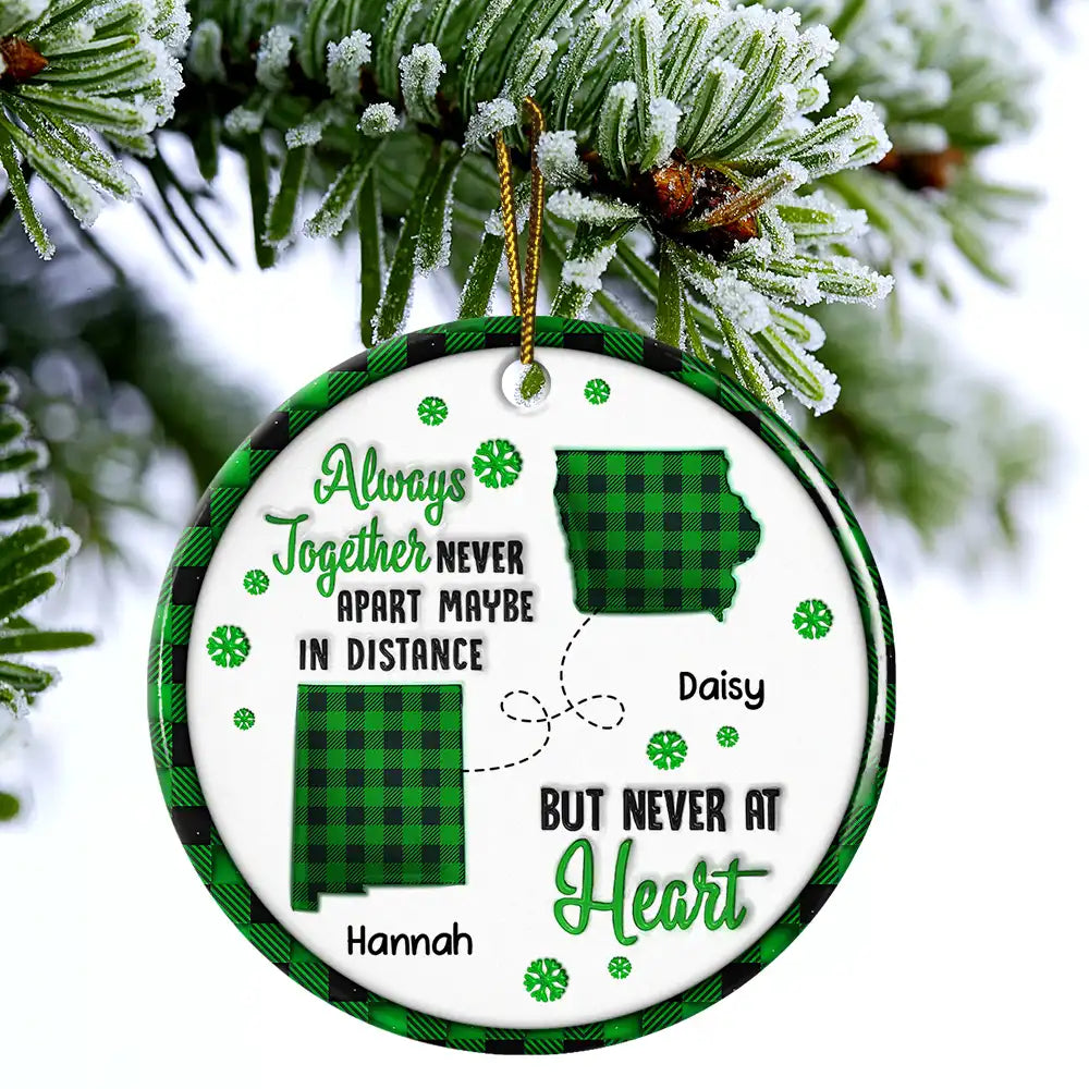 You're Always In My Heart - 3D Inflated Effect Printed Ornament, Personalized Circle Acrylic Ornament