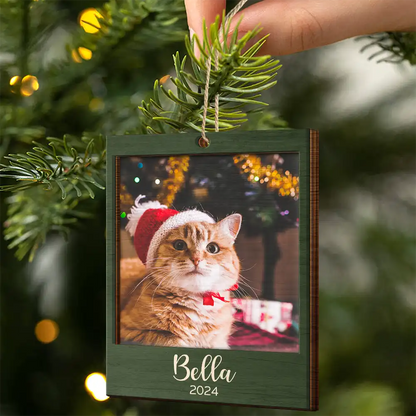 Custom Photo Christmas Family Couple Pet Lover - Personalized Wooden Ornament