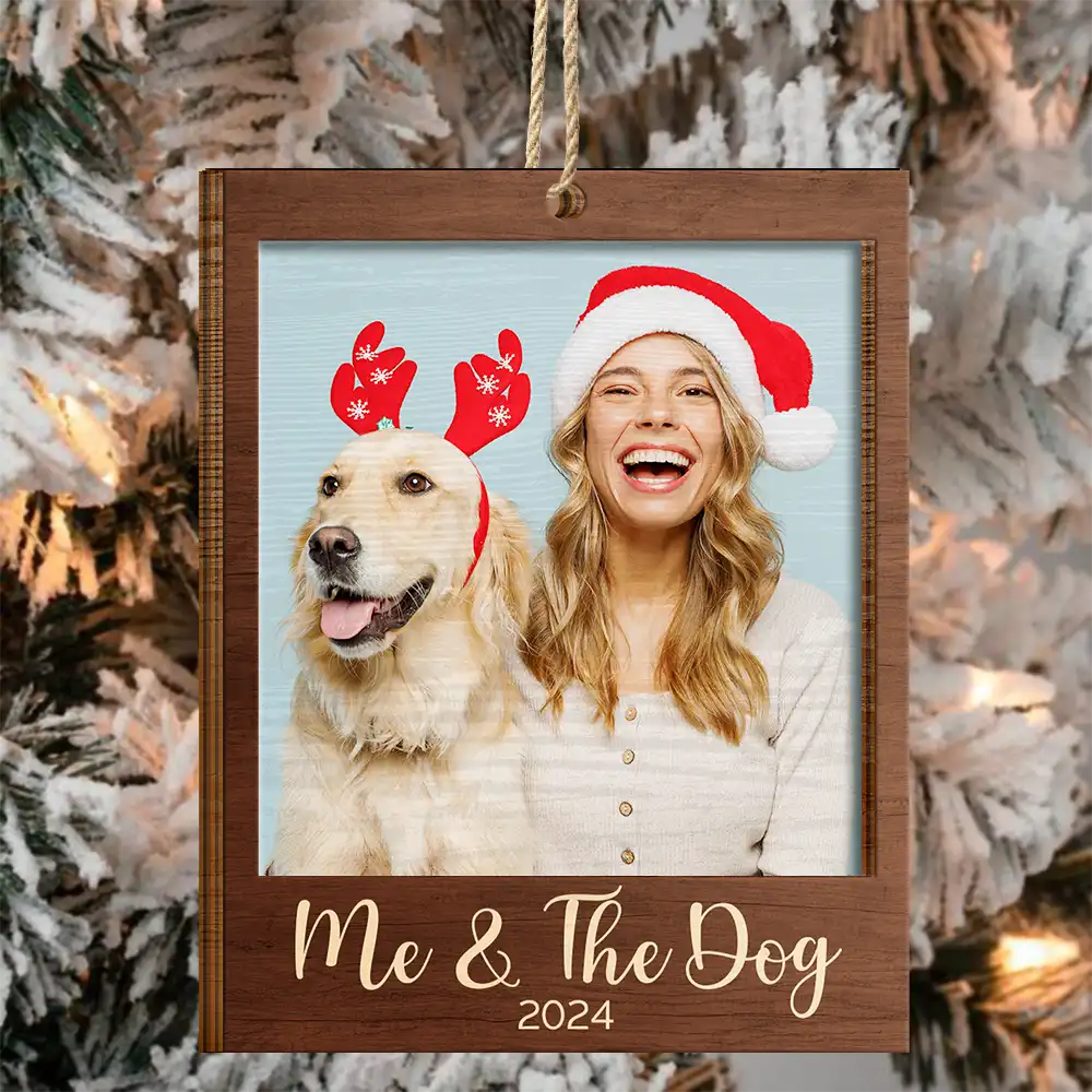 Custom Photo Christmas Family Couple Pet Lover - Personalized Wooden Ornament