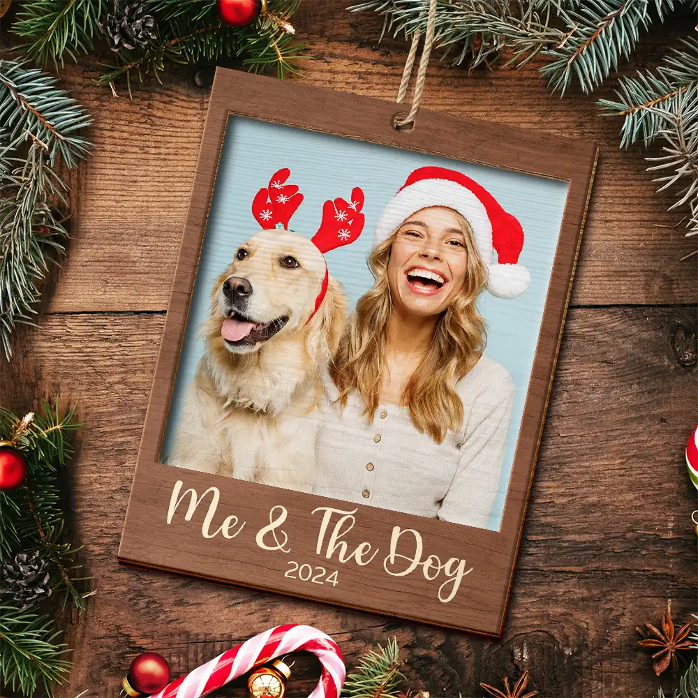 Custom Photo Christmas Family Couple Pet Lover - Personalized Wooden Ornament