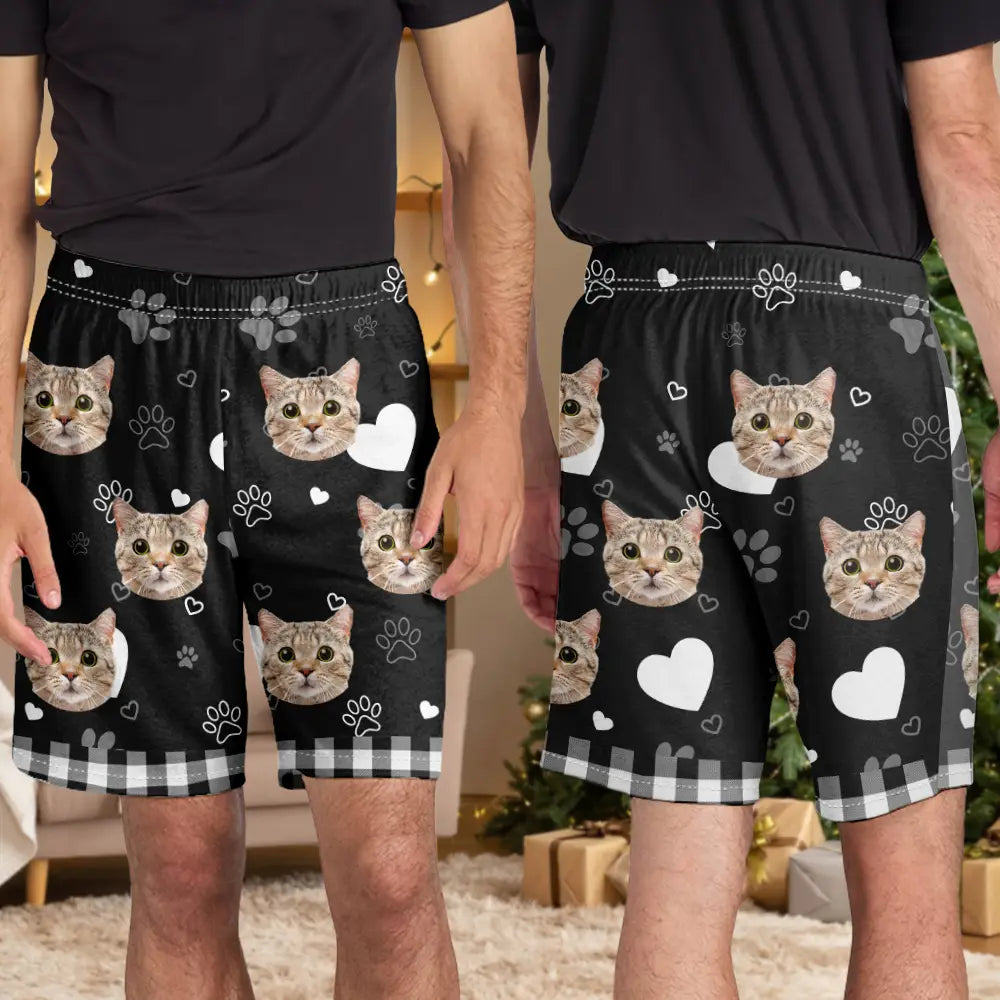 Custom Photo Dog Cat Mom Dad - Personalized Pajama Shorts