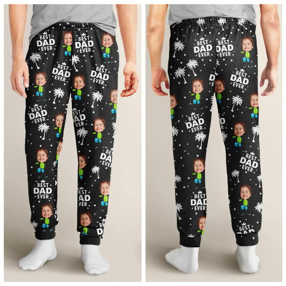 Custom Photo Best Dad Mom Ever - Personalized Kid Pajama Pants