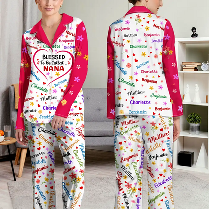 Blessed To Be Called Grandma Nana - Personalized Long Pajamas Set