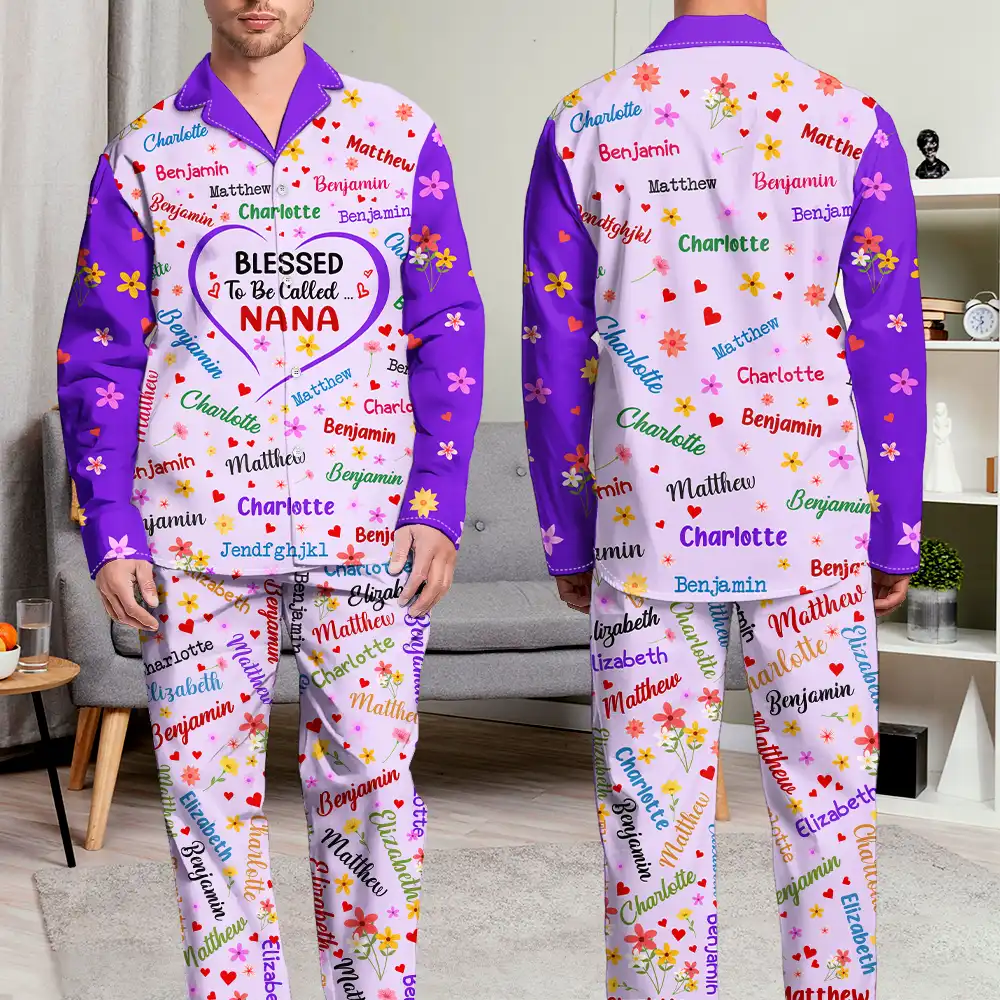 Blessed To Be Called Grandma Nana - Personalized Long Pajamas Set
