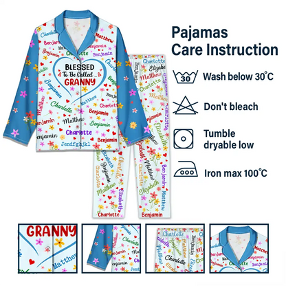 Blessed To Be Called Grandma Nana - Personalized Long Pajamas Set