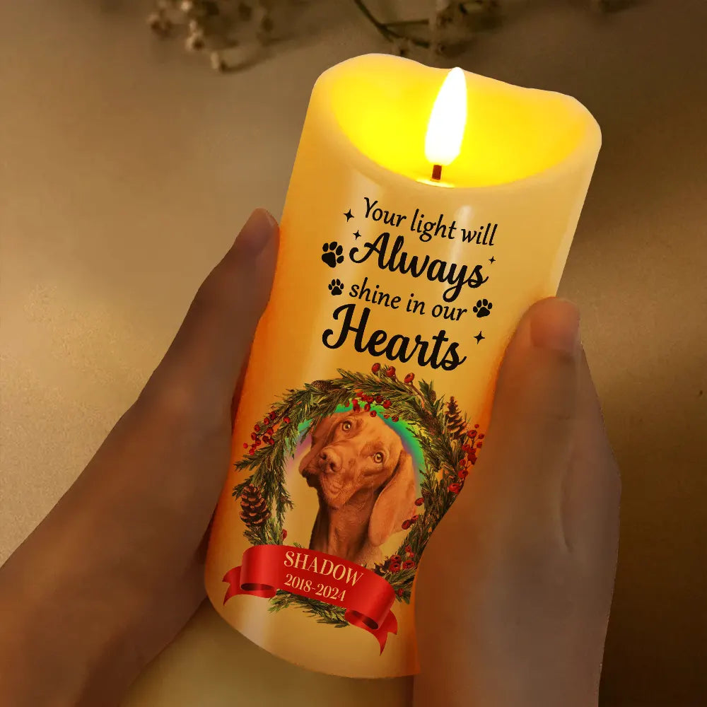 Custom Photo Memorial This Candle Burns In Loving Memory - Personalized Flameless LED Candle