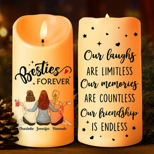 Our Memories Are Countless Our Friendship Is Endless - Personalized Flameless LED Candle