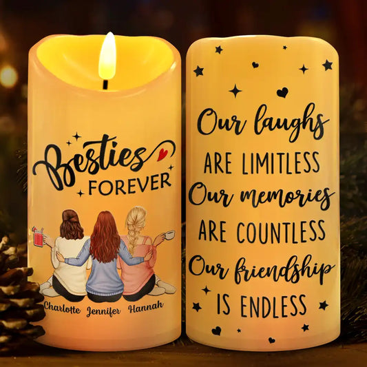 Our Memories Are Countless Our Friendship Is Endless - Personalized Flameless LED Candle