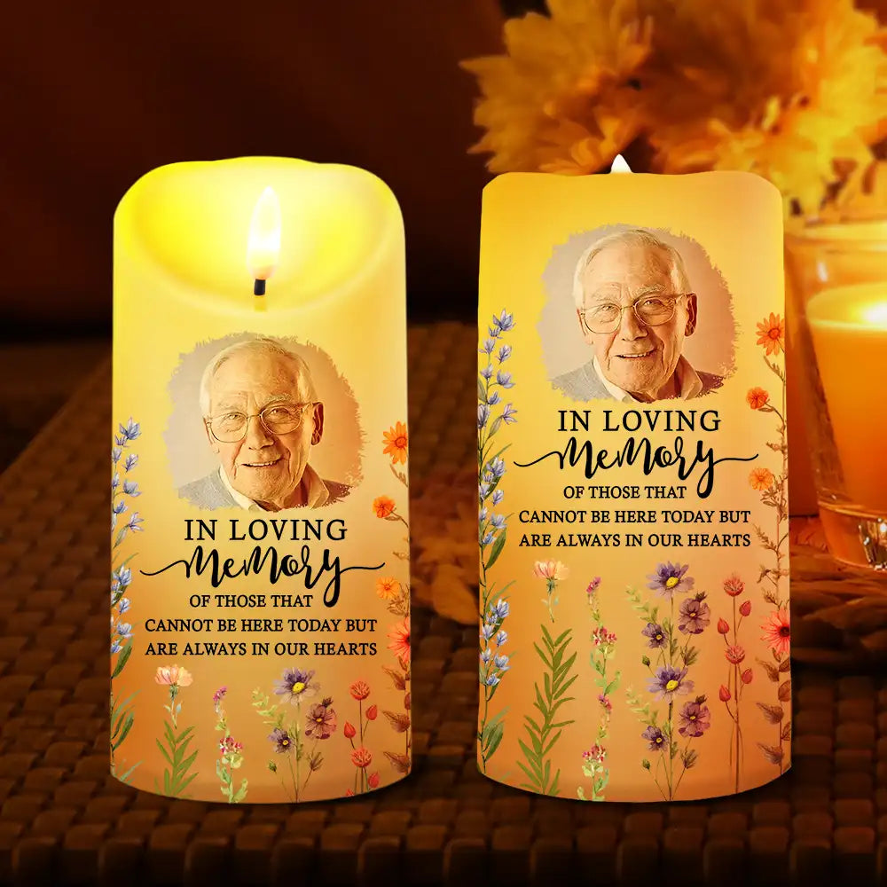 Custom Photo Memorial Those That Cannot Be Here Today - Personalized Flameless LED Candle