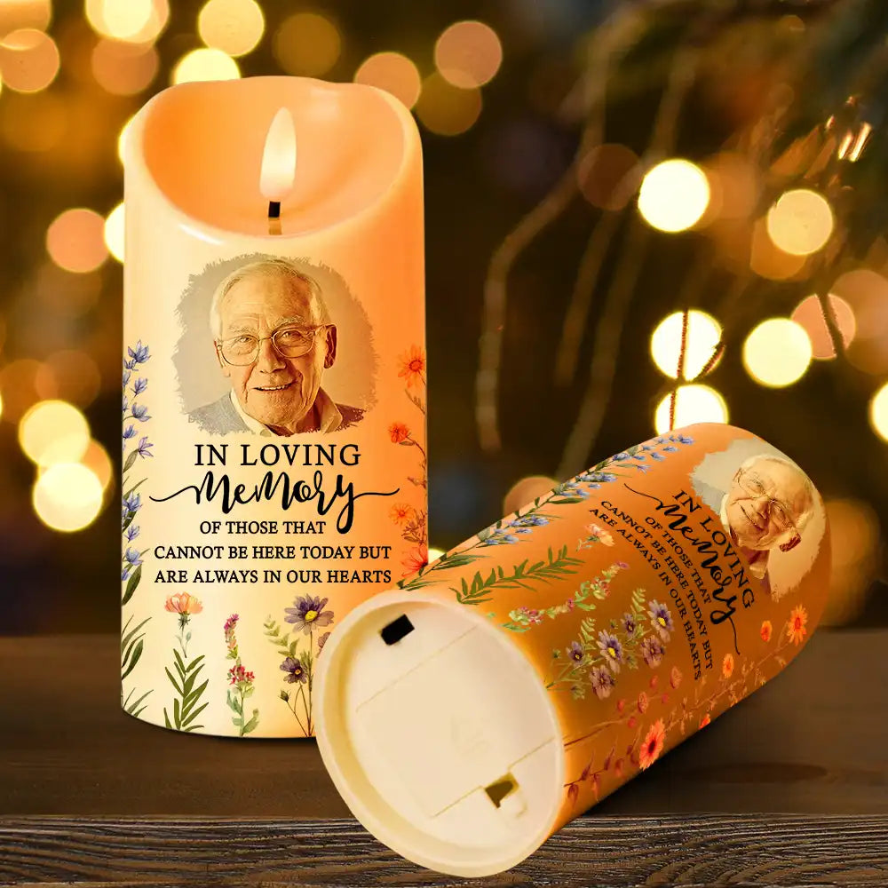 Custom Photo Memorial Those That Cannot Be Here Today - Personalized Flameless LED Candle