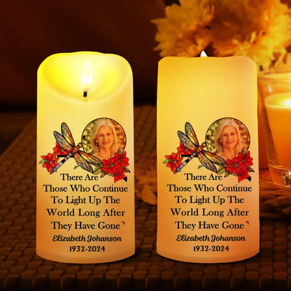 Custom Photo Memorial Light Up The World - Personalized Flameless LED Candle