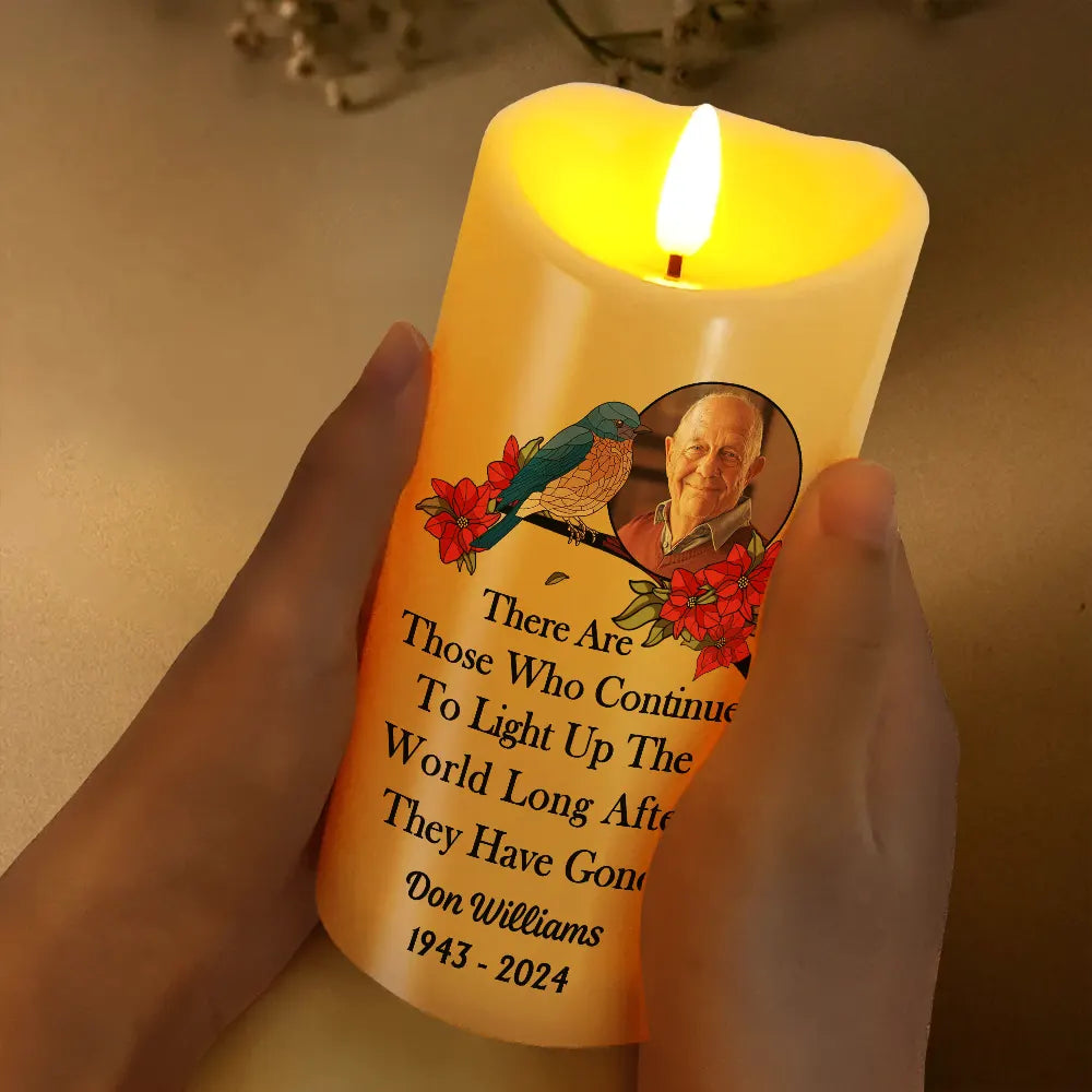 Custom Photo Memorial Light Up The World - Personalized Flameless LED Candle