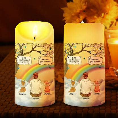 I Miss You Memorial Dog Cat Memorial - Personalized Flameless LED Candle