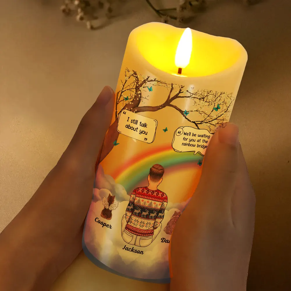 I Miss You Memorial Dog Cat Memorial - Personalized Flameless LED Candle