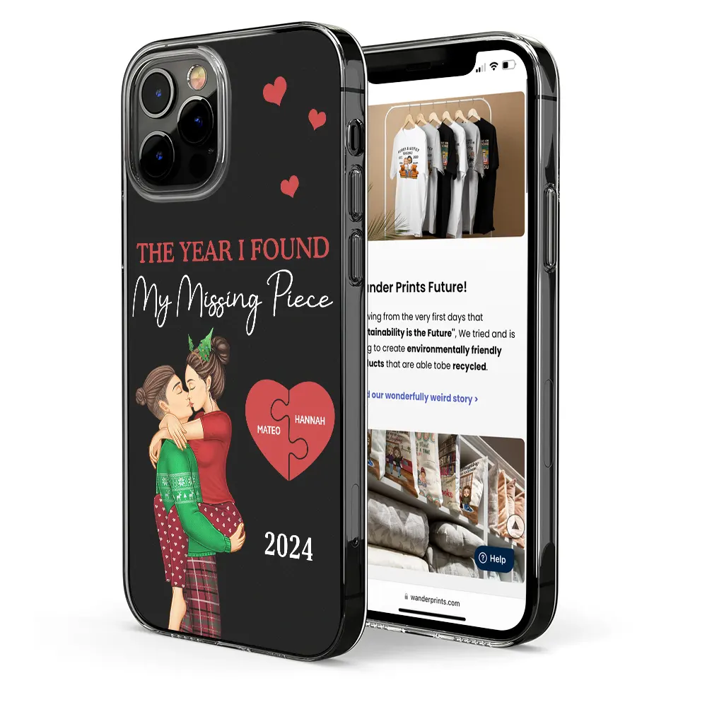 The Year I Found My Missing Piece Kissing Couples - Personalized Clear Phone Case