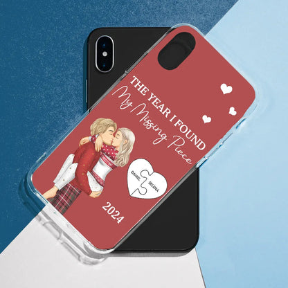 The Year I Found My Missing Piece Kissing Couples - Personalized Clear Phone Case