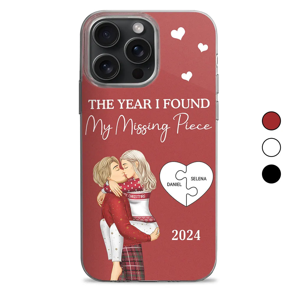 The Year I Found My Missing Piece Kissing Couples - Personalized Clear Phone Case