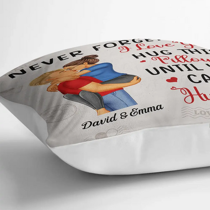 Hug This Pillow Until You Can Hug Me Couples Vintage - Personalized Pillow